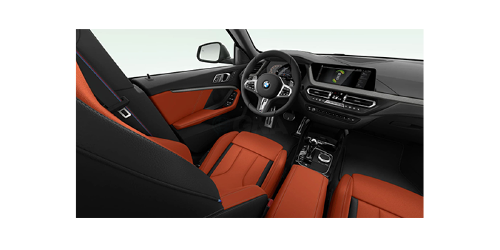 Leather 'Dakota'with perforations Magma Red Grey highlight